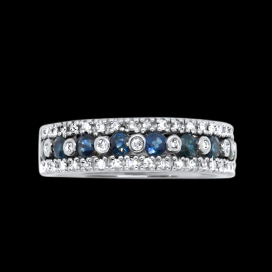 Estate PAGE Estate | Estate 14K White Gold Sapphire & Diamond Band