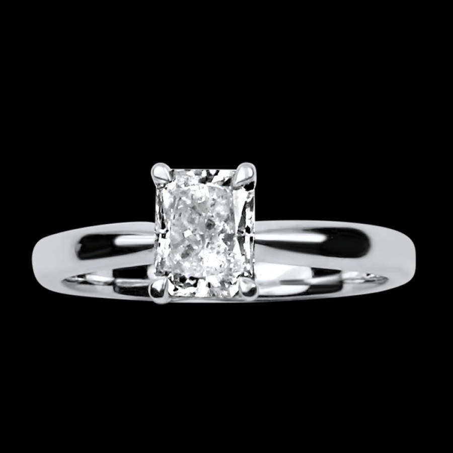 Estate PAGE Estate | Estate 14K White Gold 1.06Cts Radiant Diamond Solitaire Engagement Rin