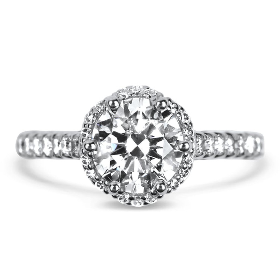 Estate PAGE Estate | Estate Platinum Tacori Petite Crescent Round Bloom Diamond Engagement