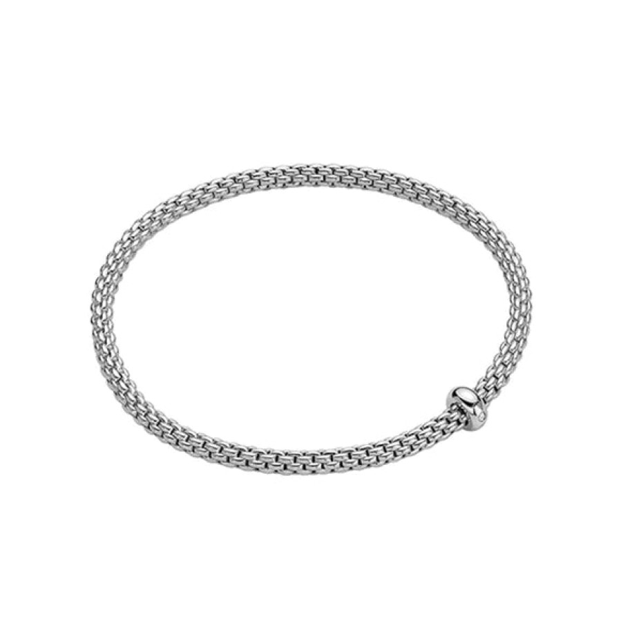 Jewelry Fope Bangle Bracelets | Fope Prima Flex'It 18K White Gold Bracelet