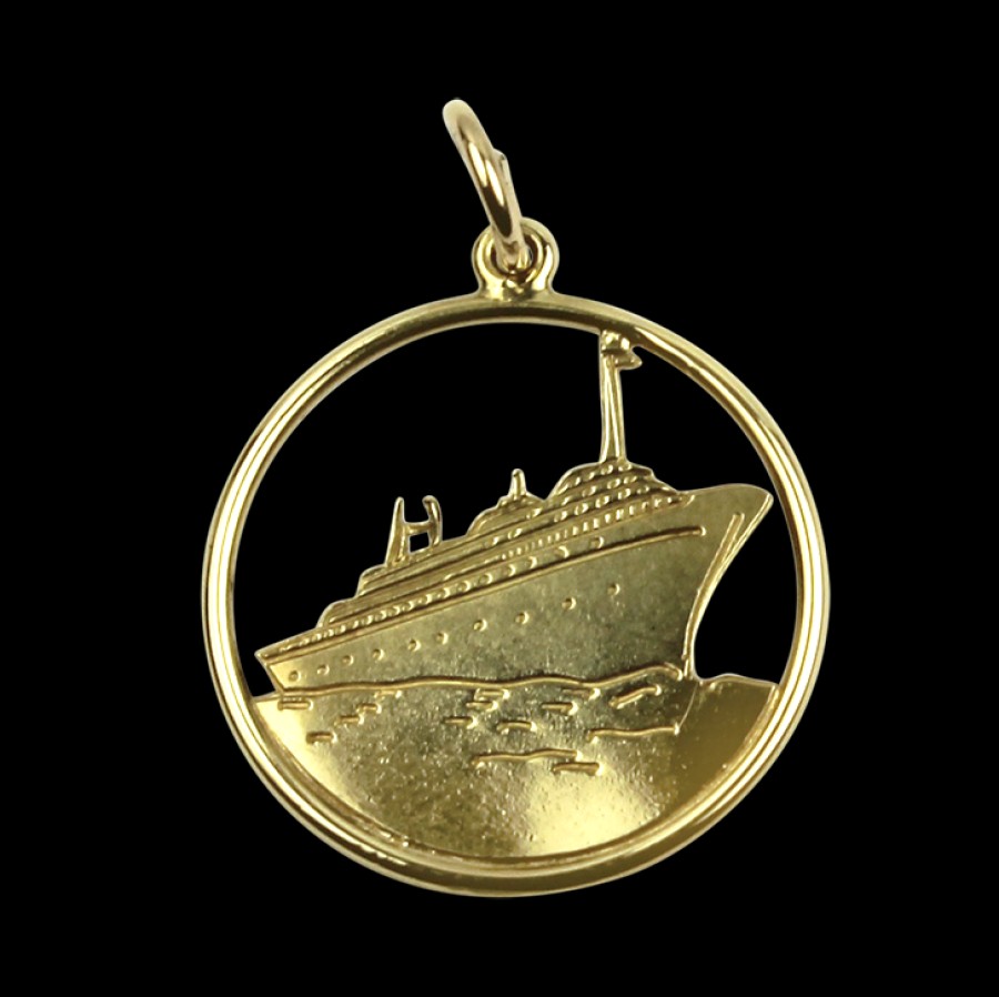 Estate PAGE Estate | Estate 14K Yellow Gold Cruise Ship Charm/Pendant