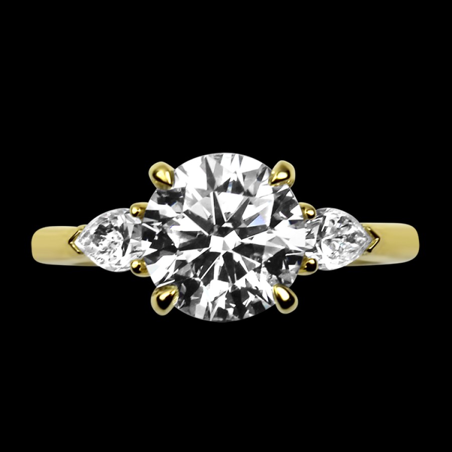 Jewelry Springer's Collection Diamond Rings | Suna Bros 18K Yellow Gold Three-Stone Diamond Engagement Ring