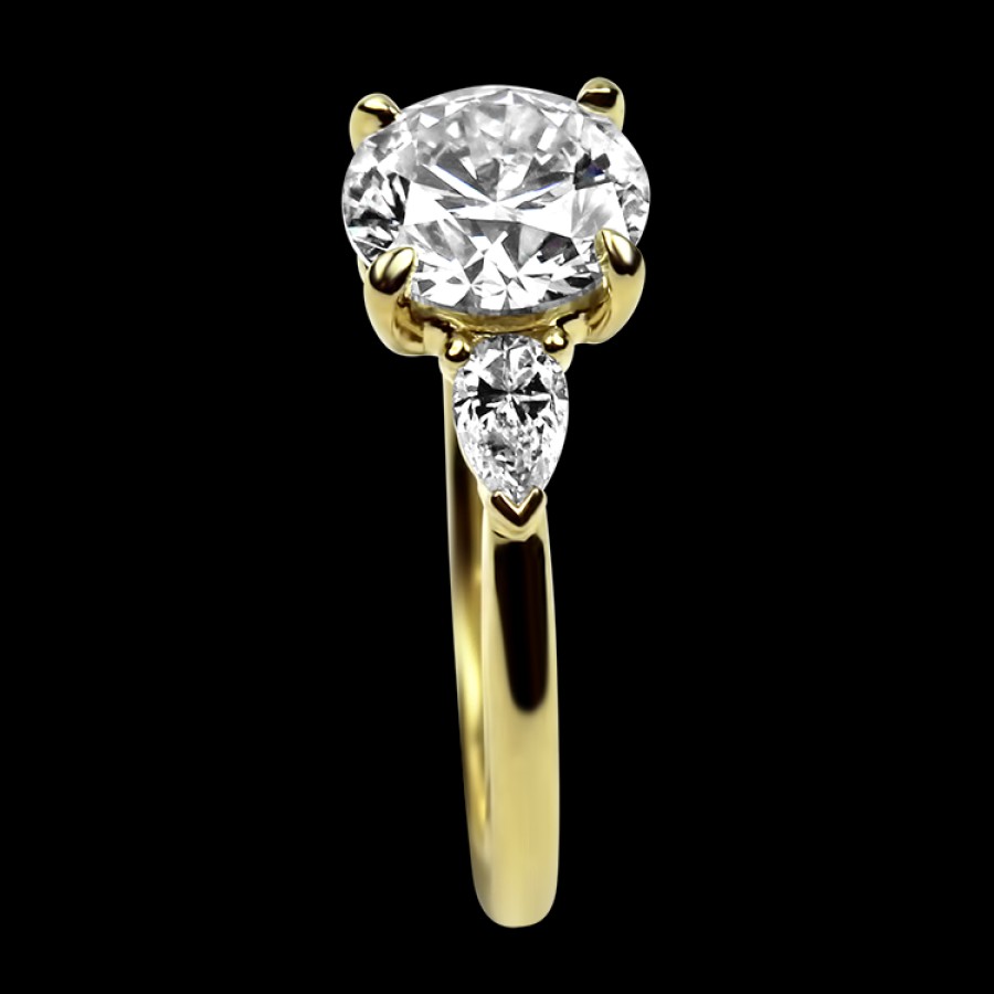 Jewelry Springer's Collection Diamond Rings | Suna Bros 18K Yellow Gold Three-Stone Diamond Engagement Ring