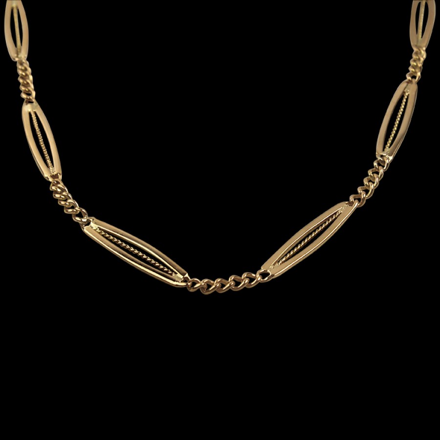 Estate PAGE Estate | Estate 14K Rose Gold Fancy Link 15" Chain