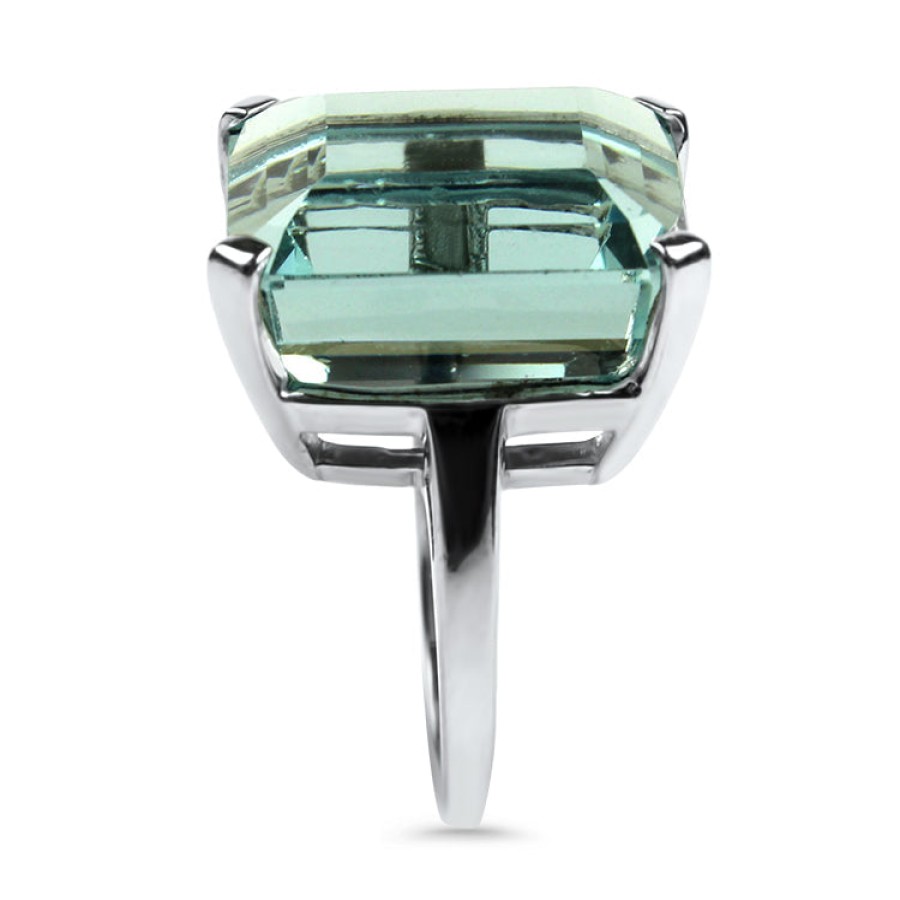 Estate PAGE Estate | Estate 14K White Gold Aquamarine Cocktail Ring