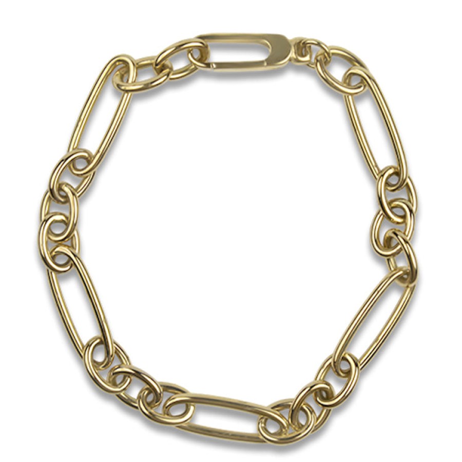 Jewelry Roberto Coin Link Bracelets | Roberto Coin Designer Gold 18K Yellow Gold Link Style Bracelet