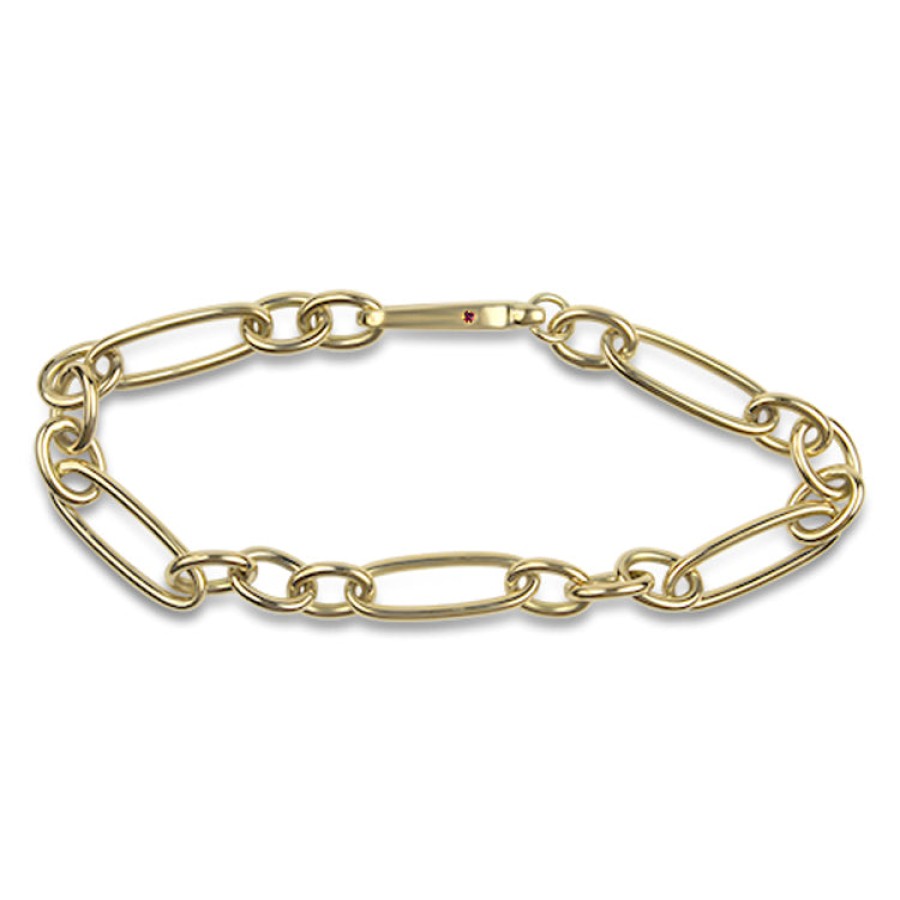 Jewelry Roberto Coin Link Bracelets | Roberto Coin Designer Gold 18K Yellow Gold Link Style Bracelet