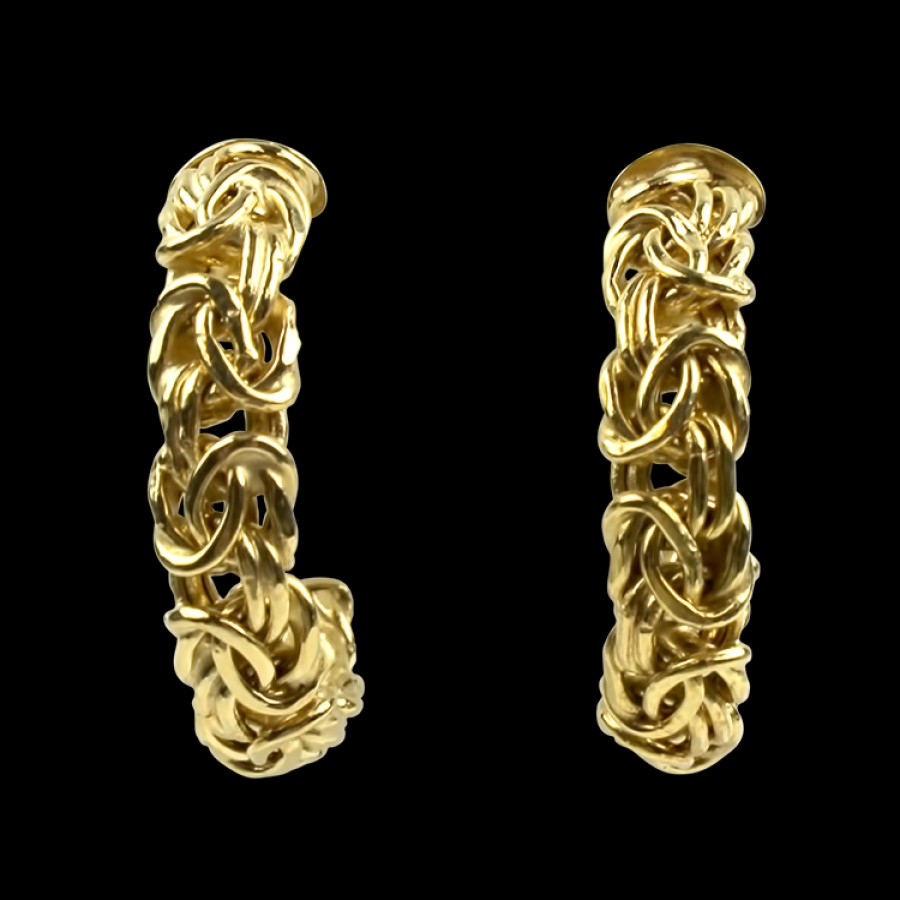 Estate PAGE Estate | Estate 14K Yellow Gold Half Hoop Turkish Style Earrings