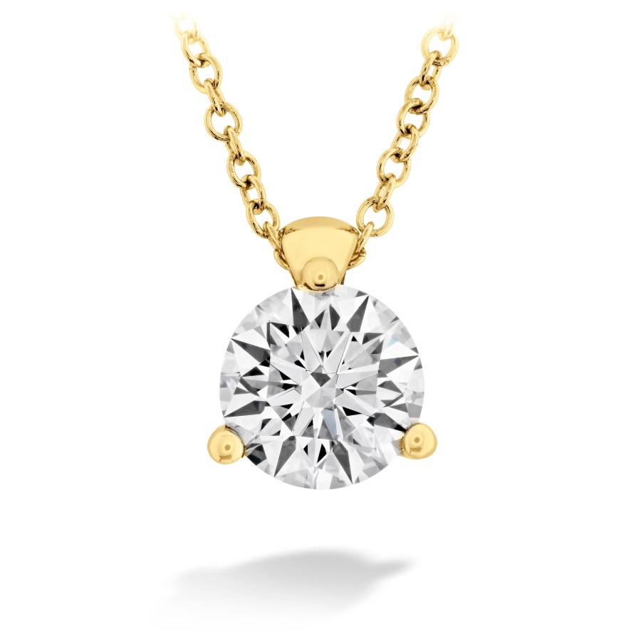 Jewelry Hearts on Fire Diamond Necklaces & Pendants | Hearts On Fire Hof Classic 18K Yellow Gold 3 Prong Solitaire Pendant