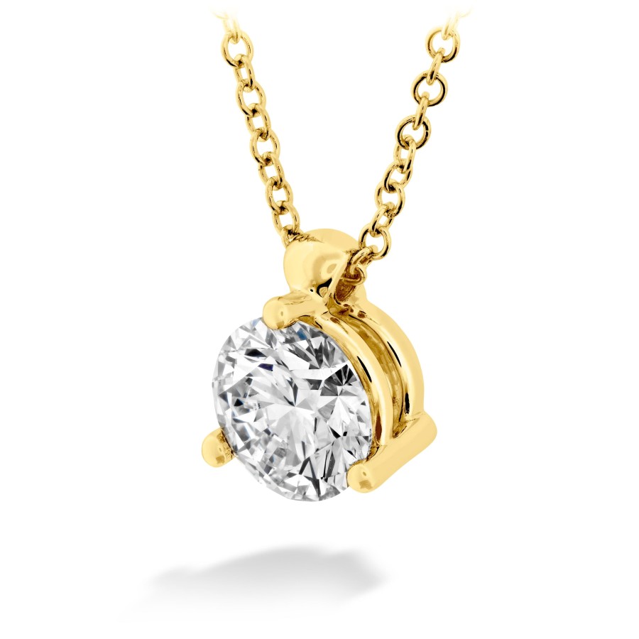 Jewelry Hearts on Fire Diamond Necklaces & Pendants | Hearts On Fire Hof Classic 18K Yellow Gold 3 Prong Solitaire Pendant