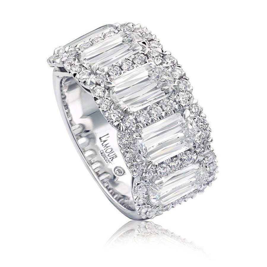 Jewelry Christopher Designs Diamond Rings | Christopher Designs L'Amour Crisscut Five Diamond Halo Anniversary Ban