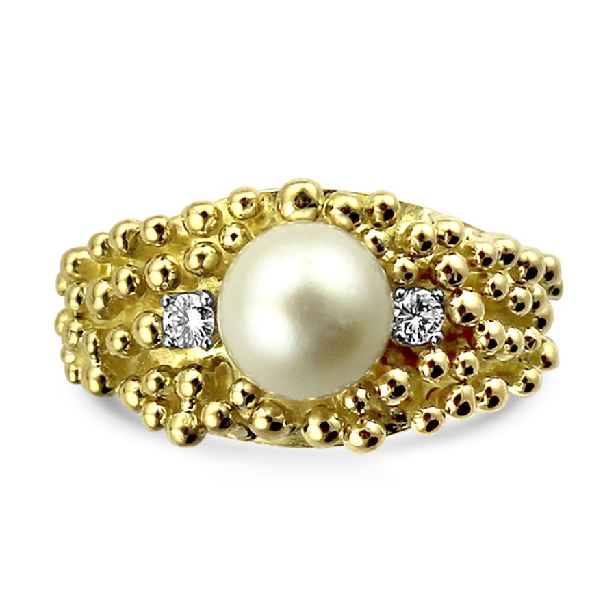 Estate PAGE Estate | Estate 18K Yellow Gold Akoya Pearl Ring