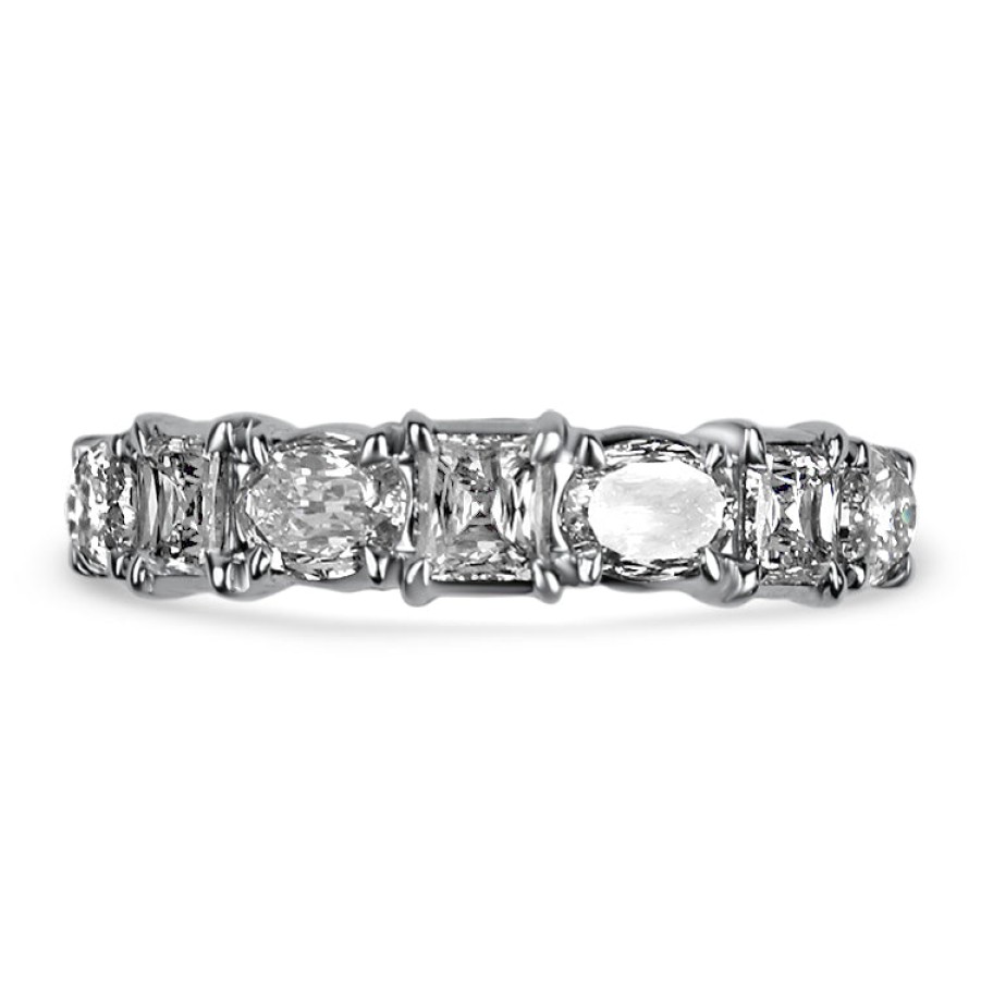 Jewelry Christopher Designs Diamond Rings | Christopher Designs 18K White Gold L'Amour And Asscher Crisscut Diamon