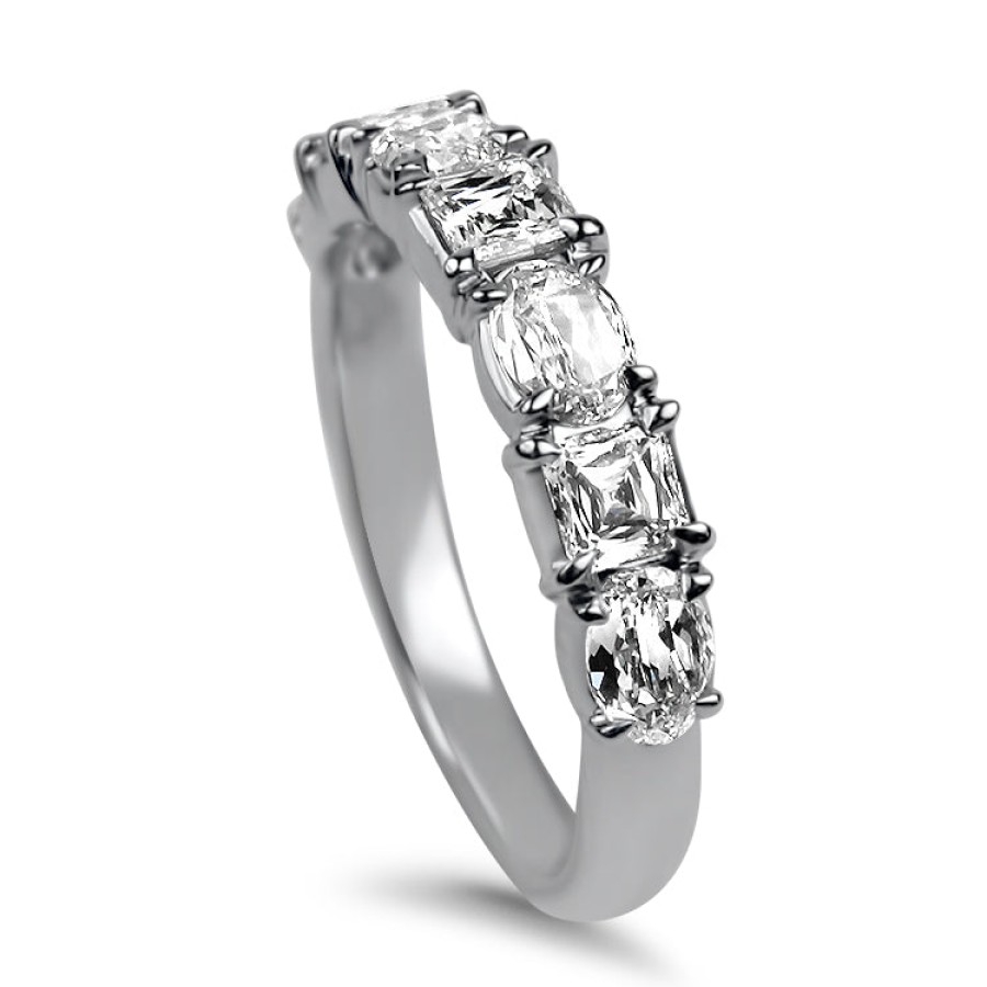 Jewelry Christopher Designs Diamond Rings | Christopher Designs 18K White Gold L'Amour And Asscher Crisscut Diamon