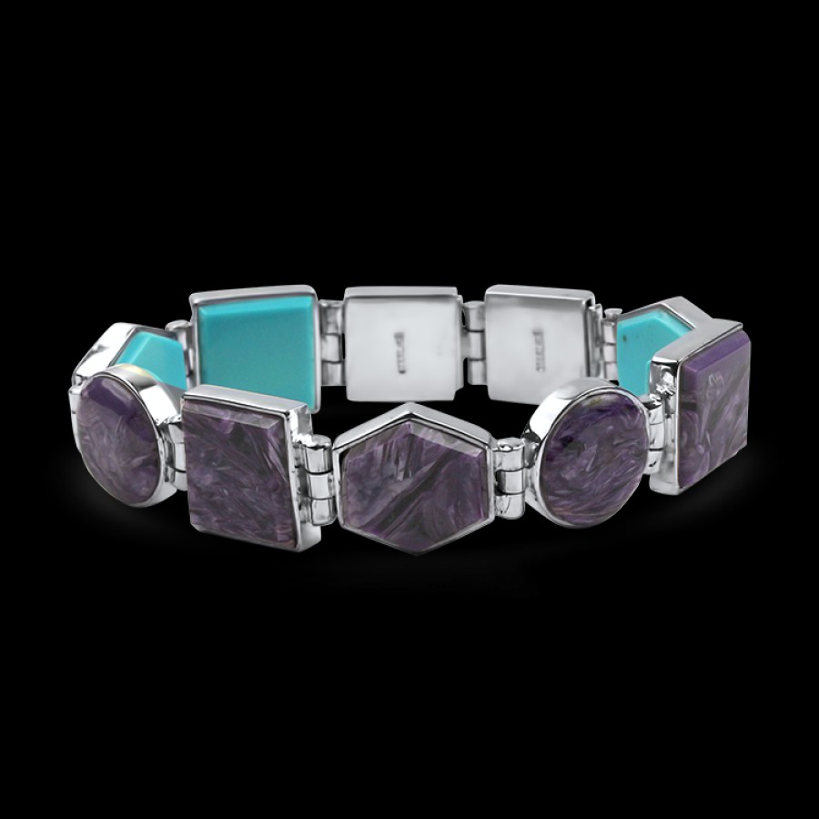 Estate PAGE Estate | Estate Sterling Silver Native American Reversible Charoite & Turquoise