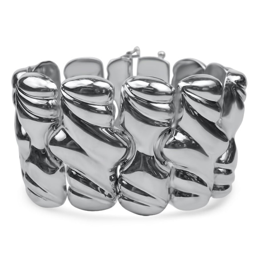 Estate PAGE Estate | Estate Sterling Silver Wide Wavy Bracelet