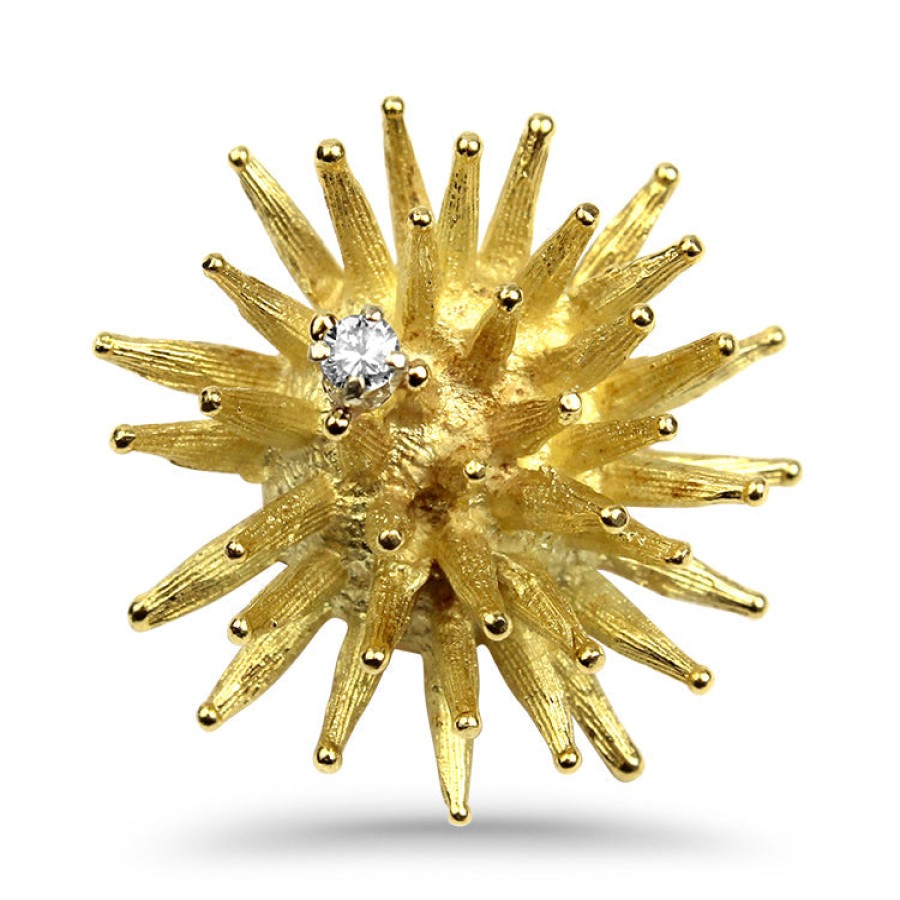 Estate PAGE Estate | Estate 18K Yellow Gold Diamond Sea Urchin Pin