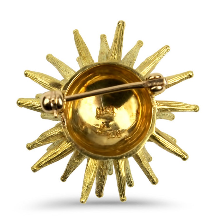 Estate PAGE Estate | Estate 18K Yellow Gold Diamond Sea Urchin Pin