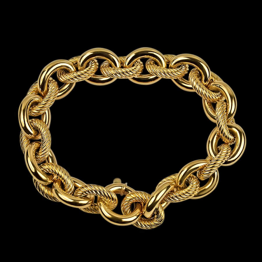 Estate PAGE Estate | Estate 18K Yellow Gold Alternating Link Bracelet