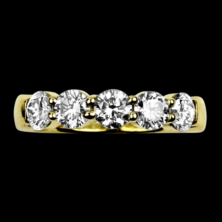 Estate PAGE Estate | Estate 18K Yellow Gold Five-Diamond Band