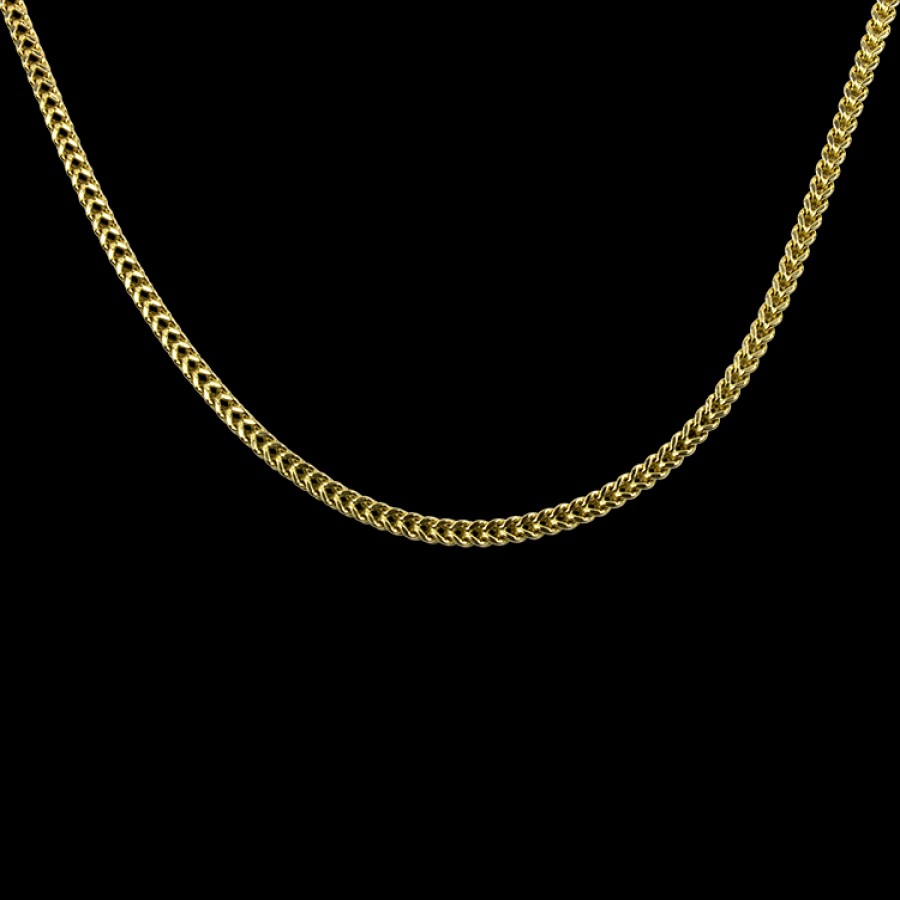 Estate PAGE Estate | Estate 14K Yellow Gold Square Wheat Link 28" Chain Necklace