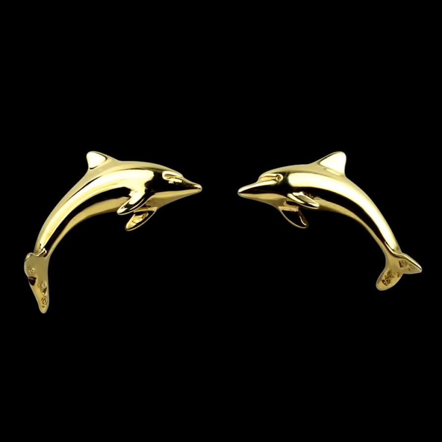 Estate Estate AGA Correa | Estate 18K Yellow Gold A.G.A. Correa Dolphin Earrings