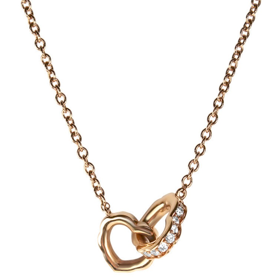 Jewelry Hearts on Fire Diamond Necklaces & Pendants | Hearts On Fire 18K Rose Gold Hearts On Fire Interlocking Heart Necklac