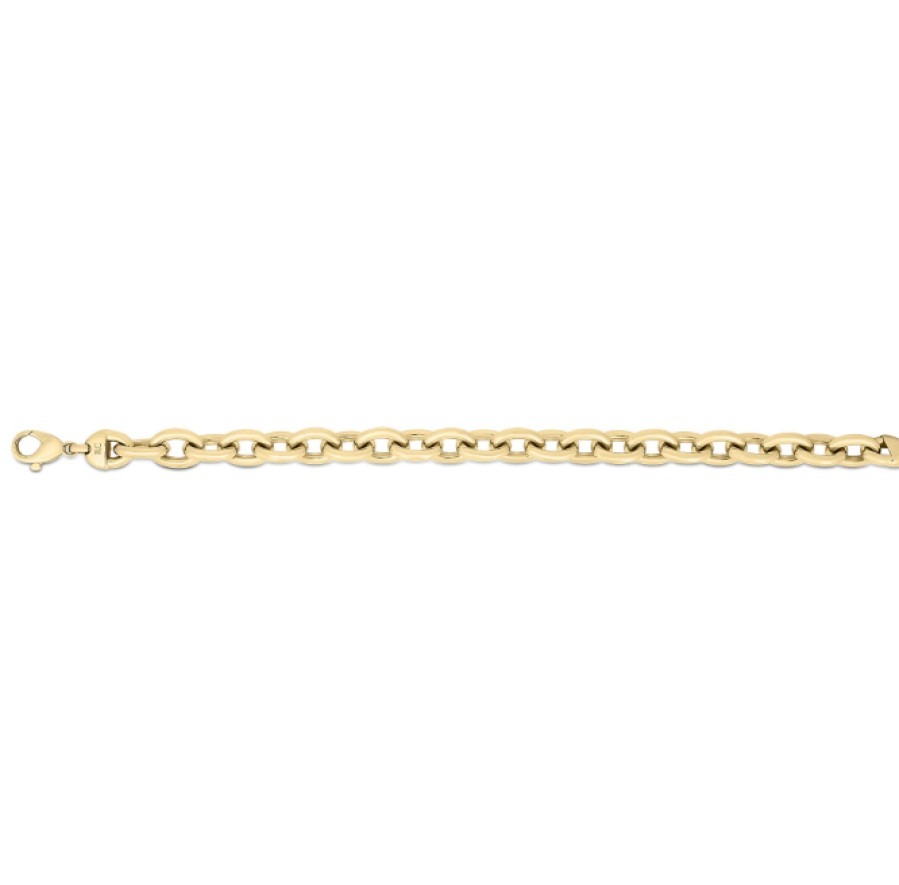 Jewelry Roberto Coin Link Bracelets | Roberto Coin Designer Gold 18K Yellow Gold Oval Link Bracelet