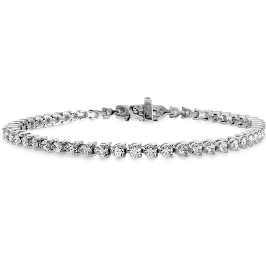 Jewelry Hearts on Fire Tennis + Line Bracelets | Hearts On Fire Select Temptation 18K White Gold Three-Prong Diamond Te