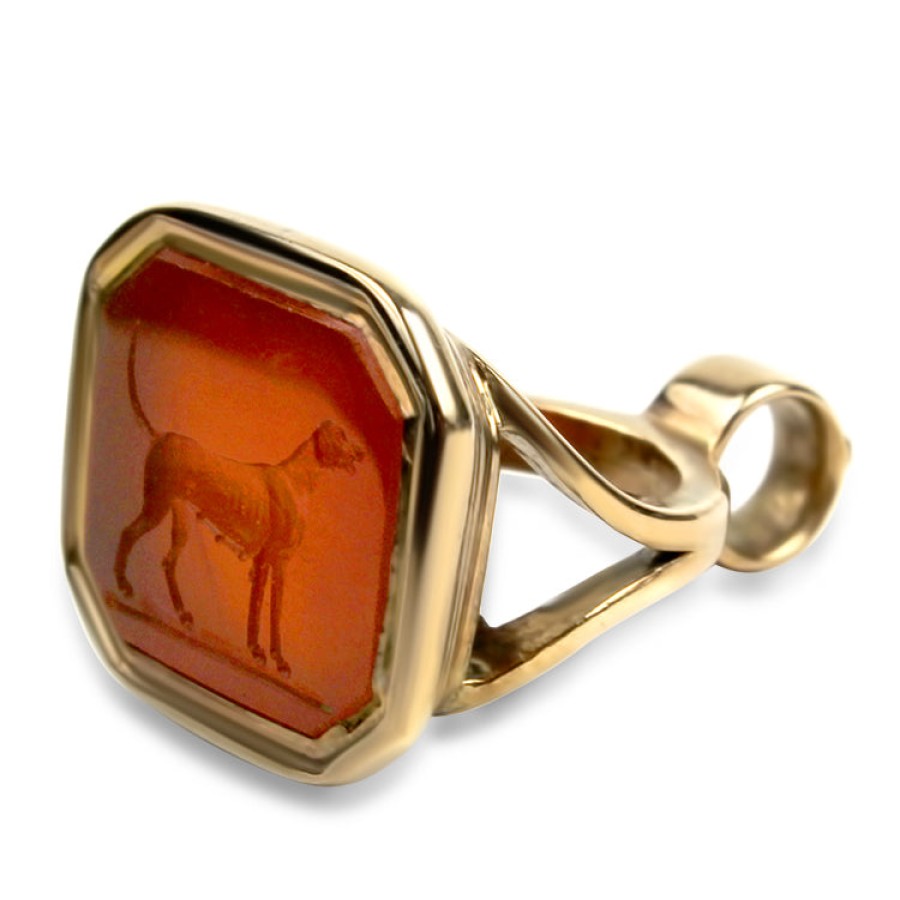 Estate PAGE Estate | Estate Victorian Yellow Gold Carnelian Dog Fob