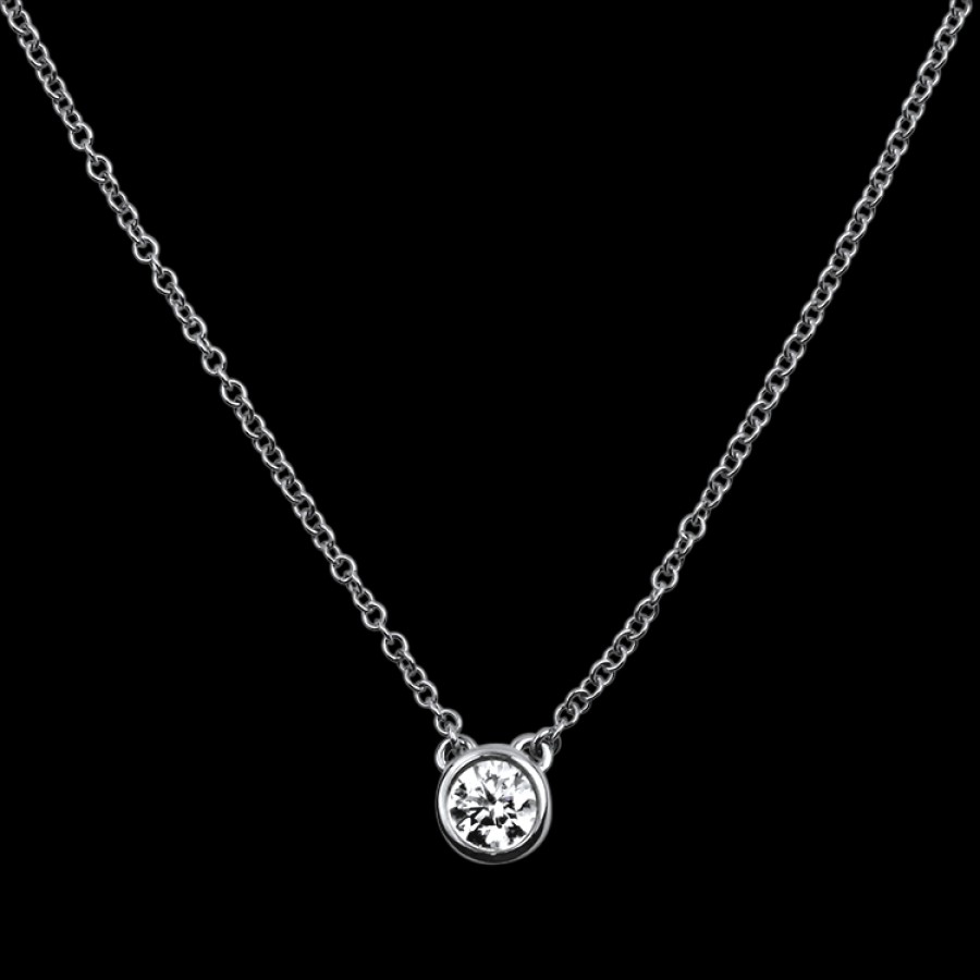 Estate Hearts on Fire | Estate Hearts On Fire Classic Solitaire Diamond Pendant Necklace