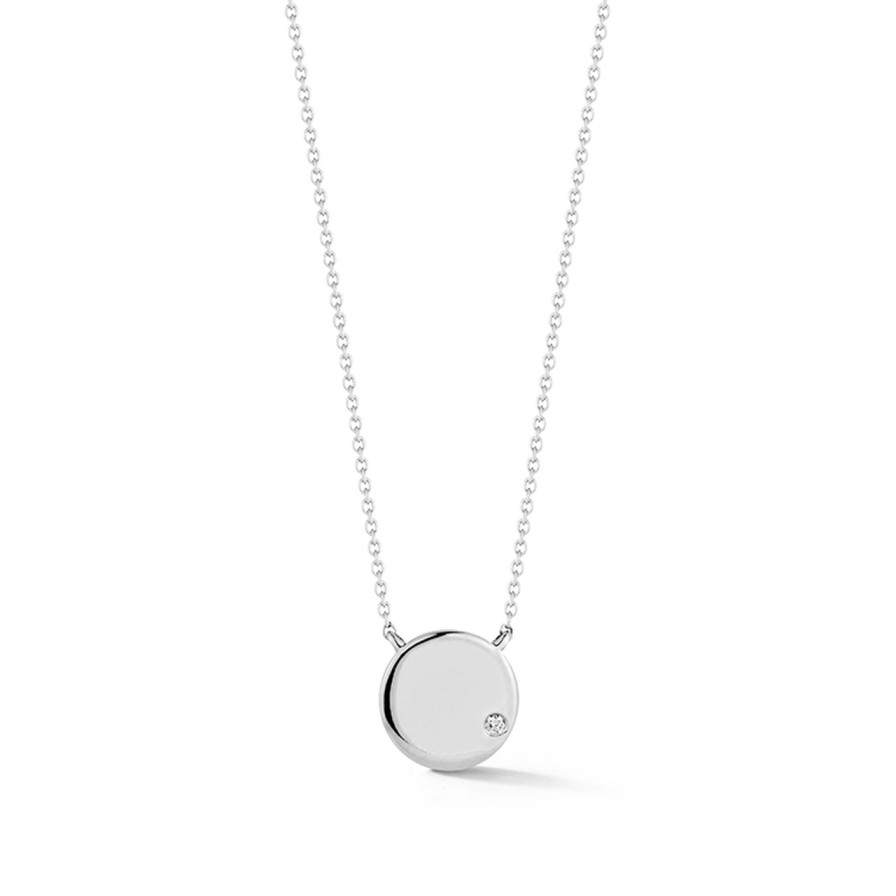 Jewelry Dana Rebecca Designs Diamond Necklaces & Pendants | Dana Rebecca Designs Lulu Jack Gold Disc Necklace - White Gold