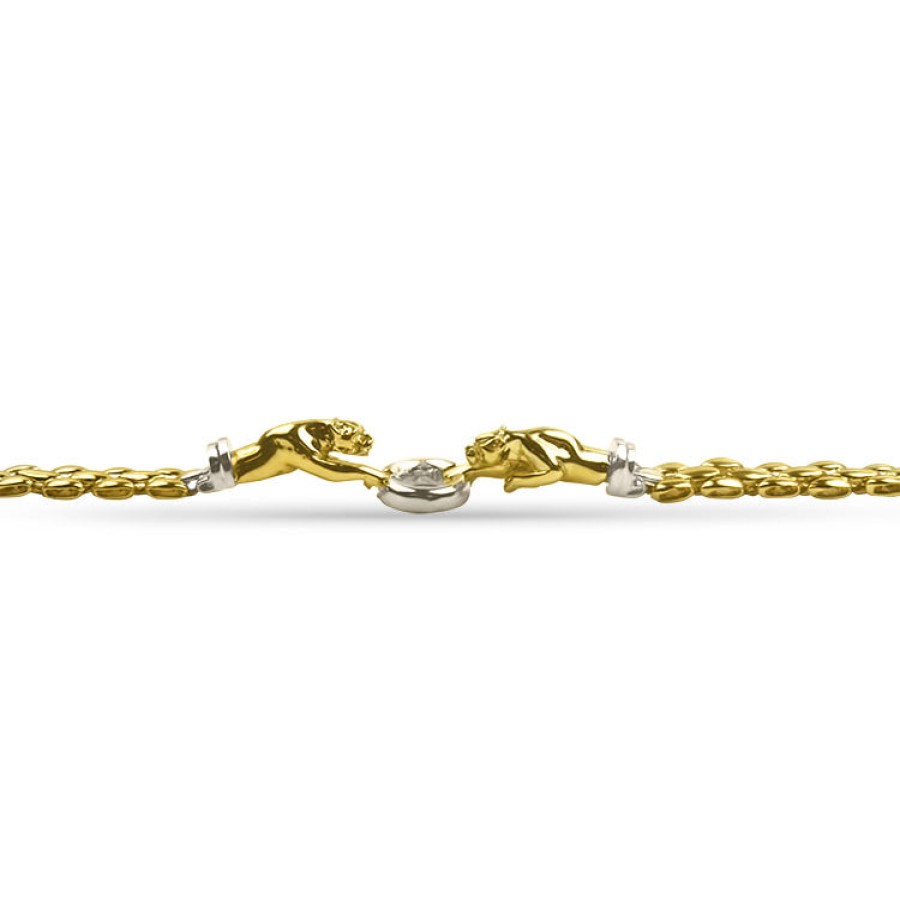 Estate PAGE Estate | Estate 14K Yellow & White Gold Panther Bracelet