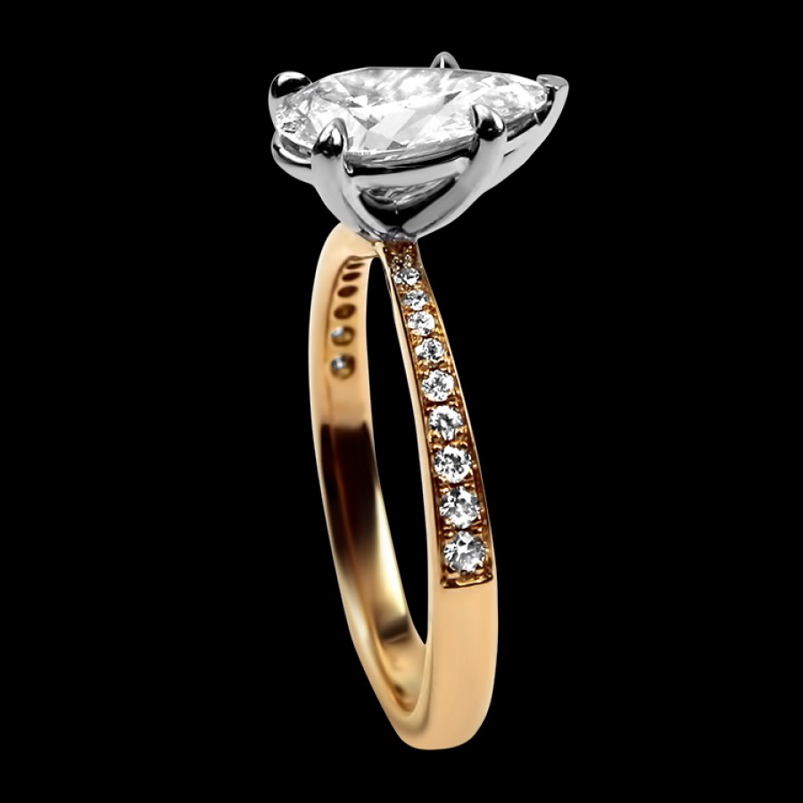 Estate PAGE Estate | Estate 18K Rose Gold & Platinum Pear-Shaped 1.50Cts Diamond Engagement