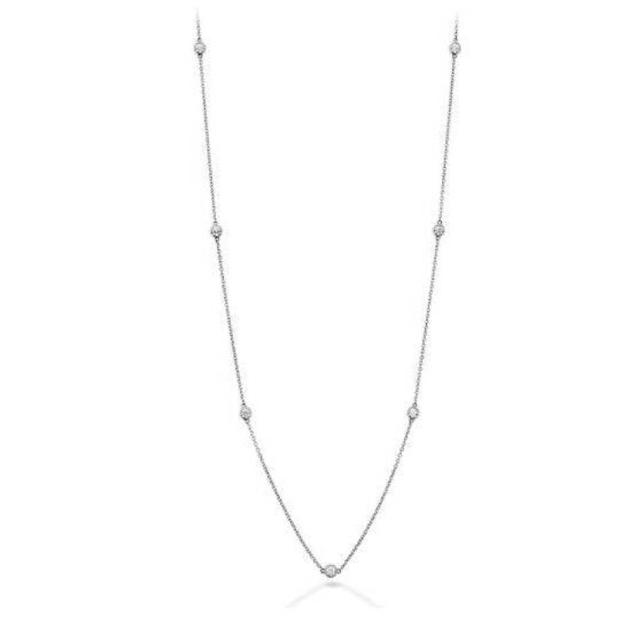 Jewelry Hearts on Fire Diamond Necklaces & Pendants | Hearts On Fire Signature White Gold Diamond Bezels By The Yard - 7 Dia