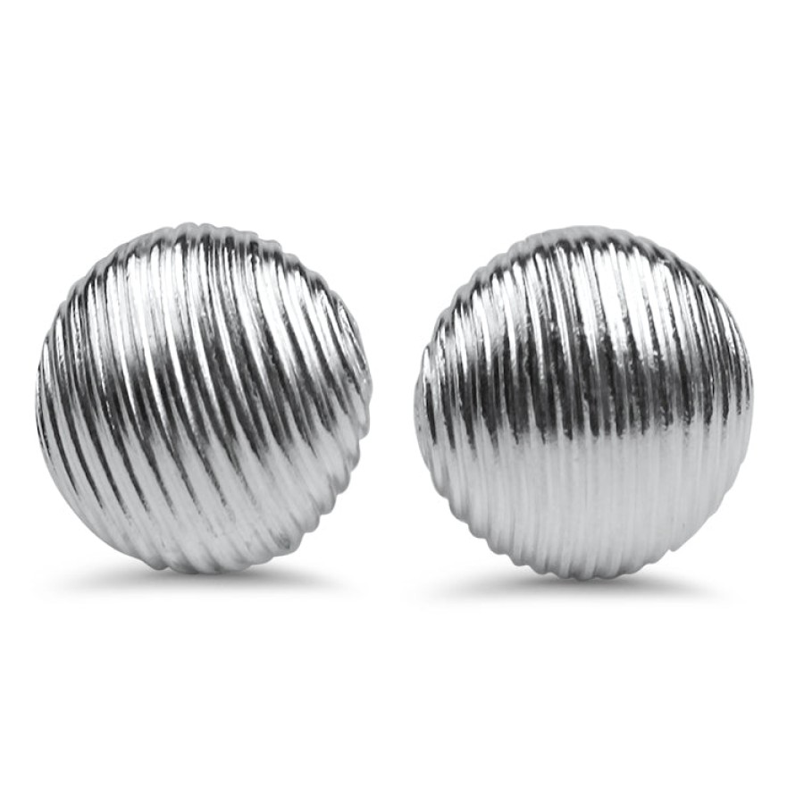 Jewelry Springer's Collection Stud Earrings | Sterling Silver Half Dome Stud Earrings