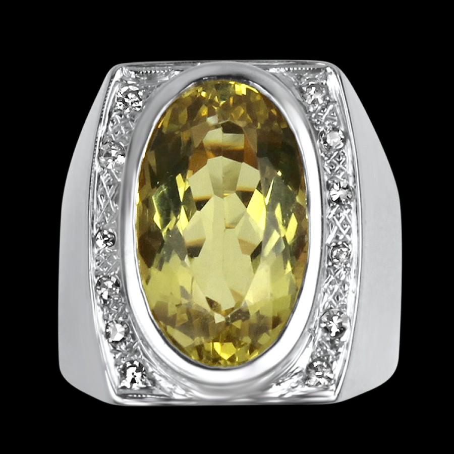 Estate PAGE Estate | Estate 14K Yellow & White Gold Citrine & Diamond Ring