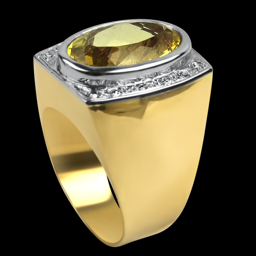 Estate PAGE Estate | Estate 14K Yellow & White Gold Citrine & Diamond Ring