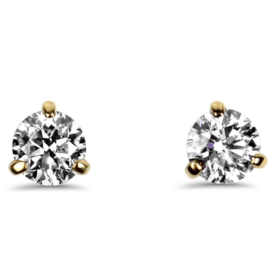 Jewelry Springer's Collection Diamond Earrings | Springer'S Collection Premier 1.40Ctw Three-Prong Yellow Gold Diamond