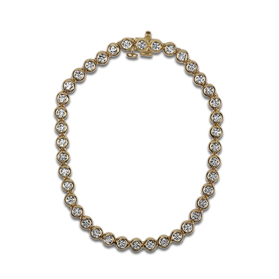 Jewelry Sincerely, Springer's Diamond Necklaces & Pendants | Sincerely, Springer'S 14Kyellow Gold Diamond Bezel Tennis Bracelet