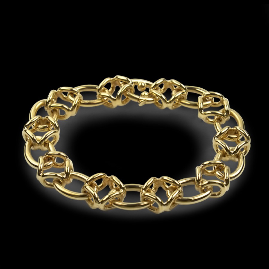 Estate PAGE Estate | Estate 14K Yellow Gold Fancy Alternating Link Bracelet