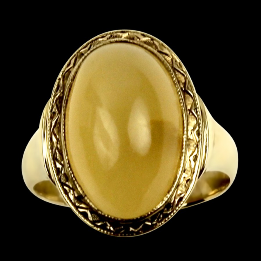 Estate PAGE Estate | Estate 14K Yellow Gold Agate Cabochon Ring