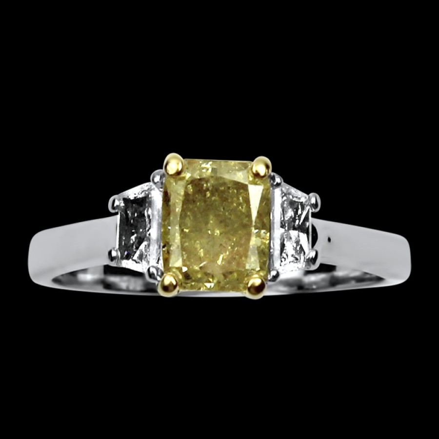 Estate PAGE Estate | Estate Platinum And 18K Yellow Gold Fancy Yellow Diamond Ring