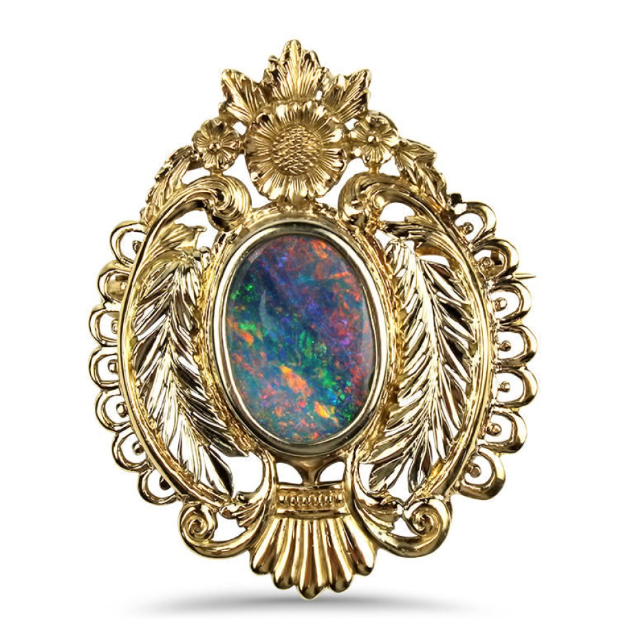 Estate PAGE Estate | Estate 14K Two-Toned Gold Boulder Opal Pin/Pendant