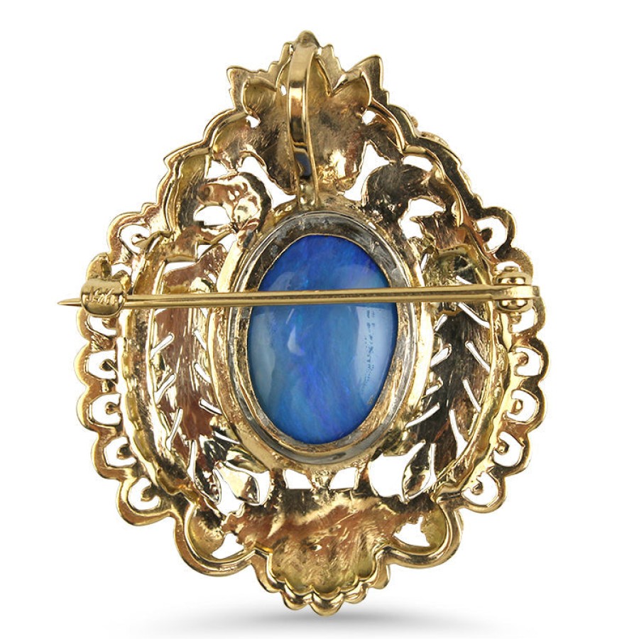 Estate PAGE Estate | Estate 14K Two-Toned Gold Boulder Opal Pin/Pendant