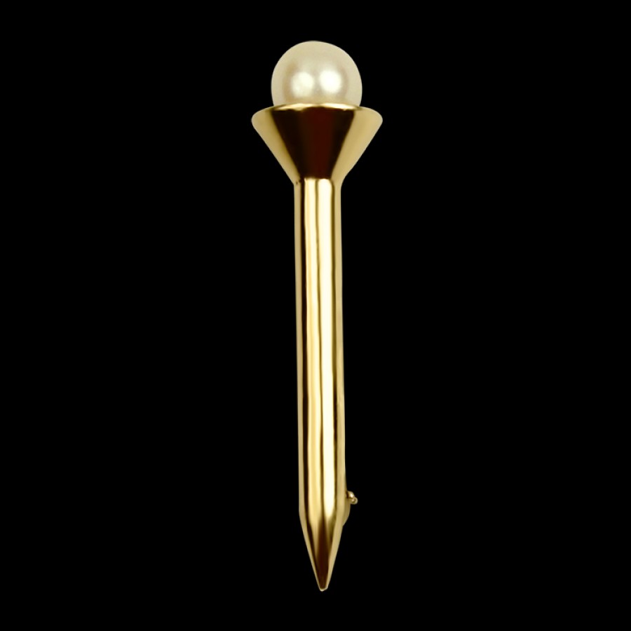 Estate PAGE Estate | Estate 14K Yellow Gold Pearl Golf Tee Pin