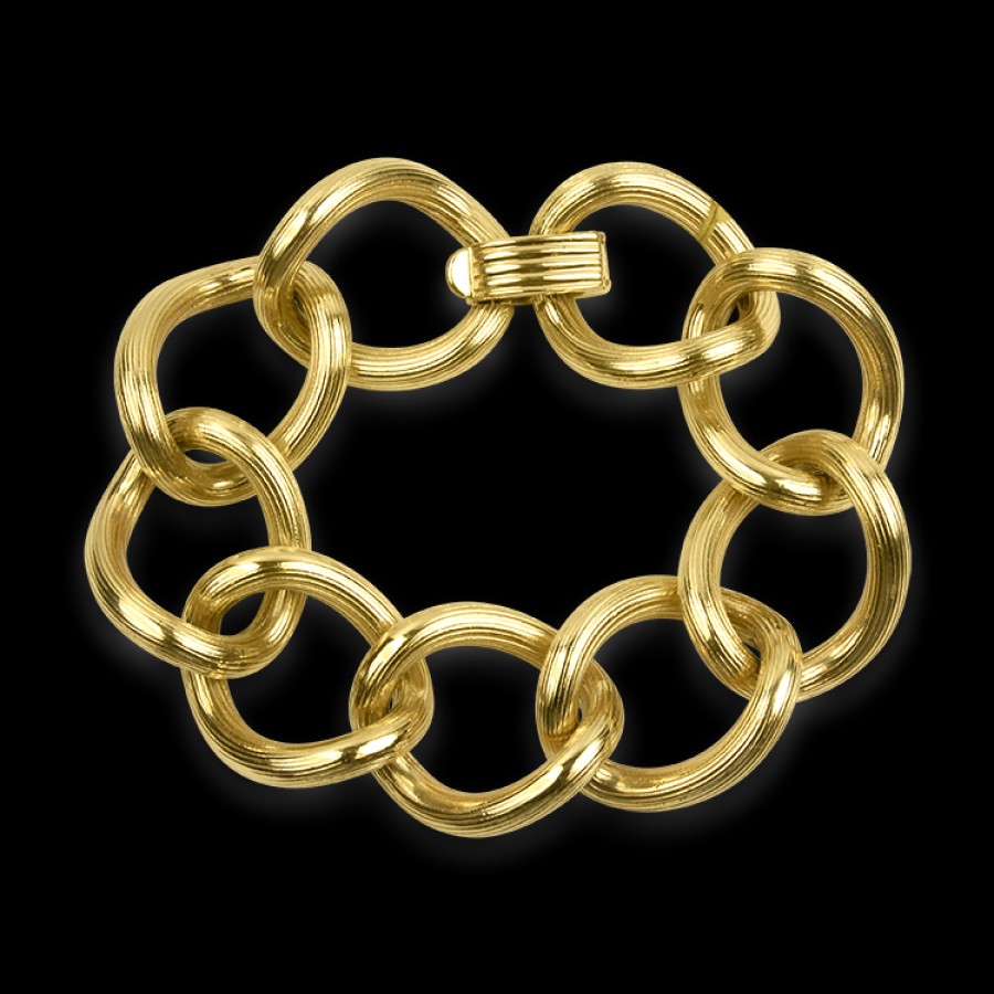 Estate PAGE Estate | Estate 14K Yellow Gold Textured Link Bracelet