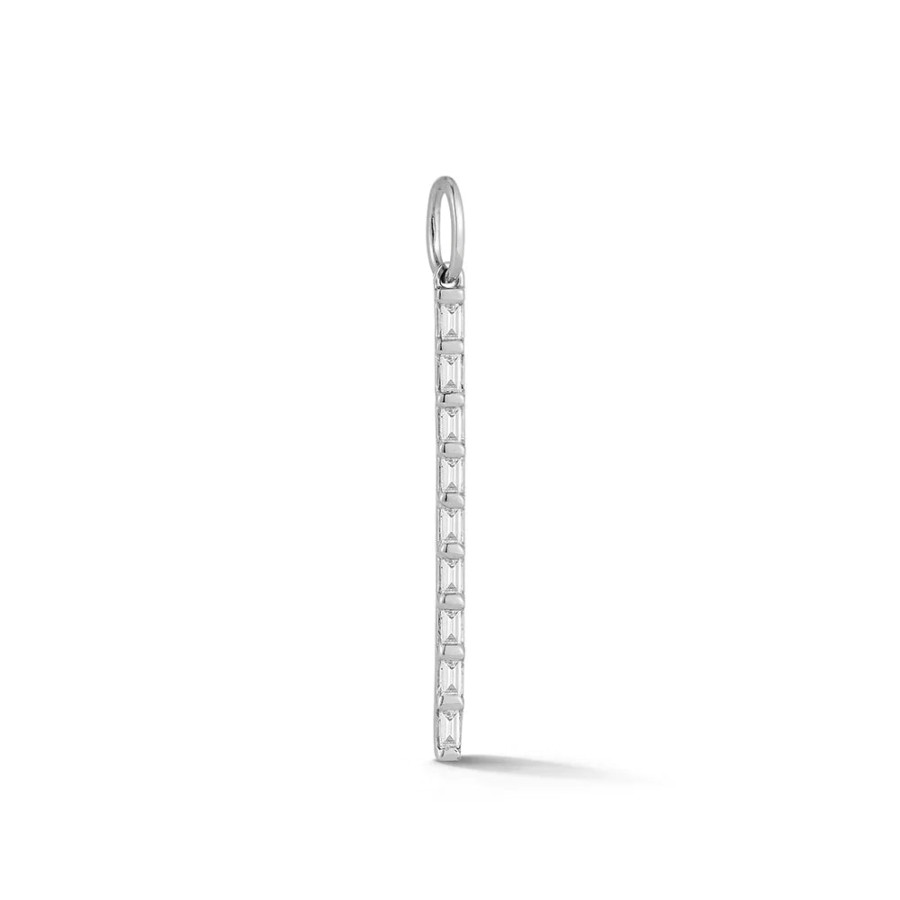 Jewelry Dana Rebecca Designs Diamond Necklaces & Pendants | Dana Rebecca Designs Sadie Pearl Baguette Pendant Charm - White Gold