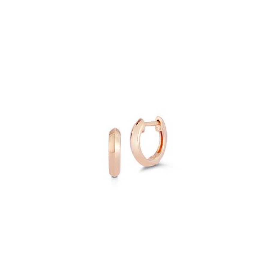 Jewelry Dana Rebecca Designs Hoop Earrings | Dana Rebecca Designs Reese Brooklyn Knife-Edge Mini Huggies - Rose Gol