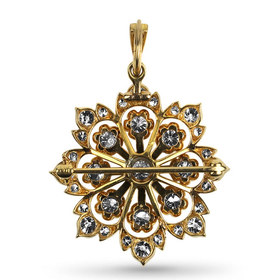 Estate PAGE Estate | Estate Yellow Gold Old European Cut Diamond Pin And Pendant